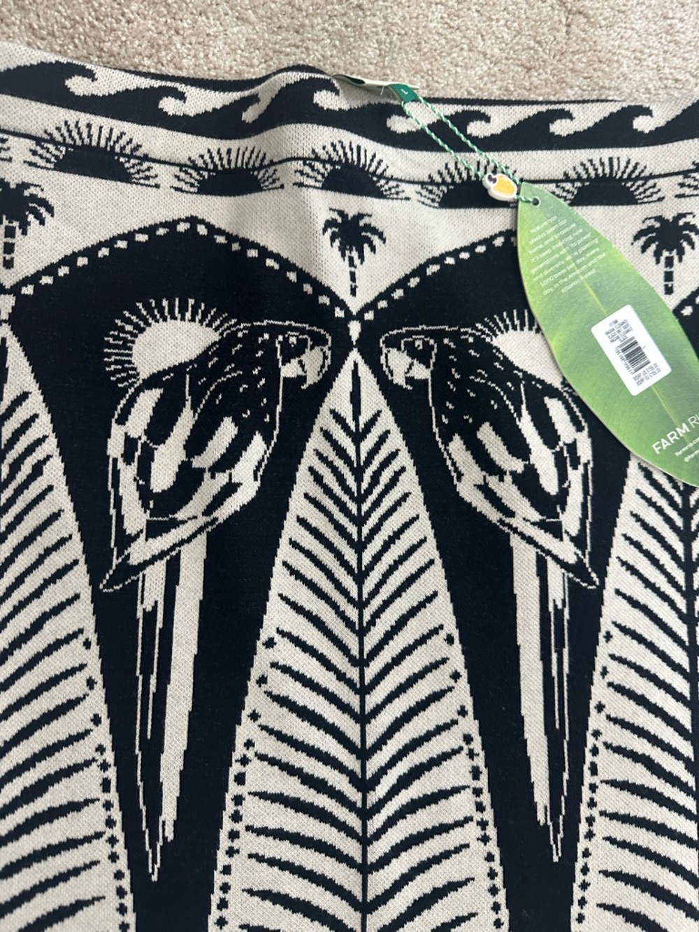 FARM Rio Black and Cream Tropical Pencil Skirt - Picture 6 of 9